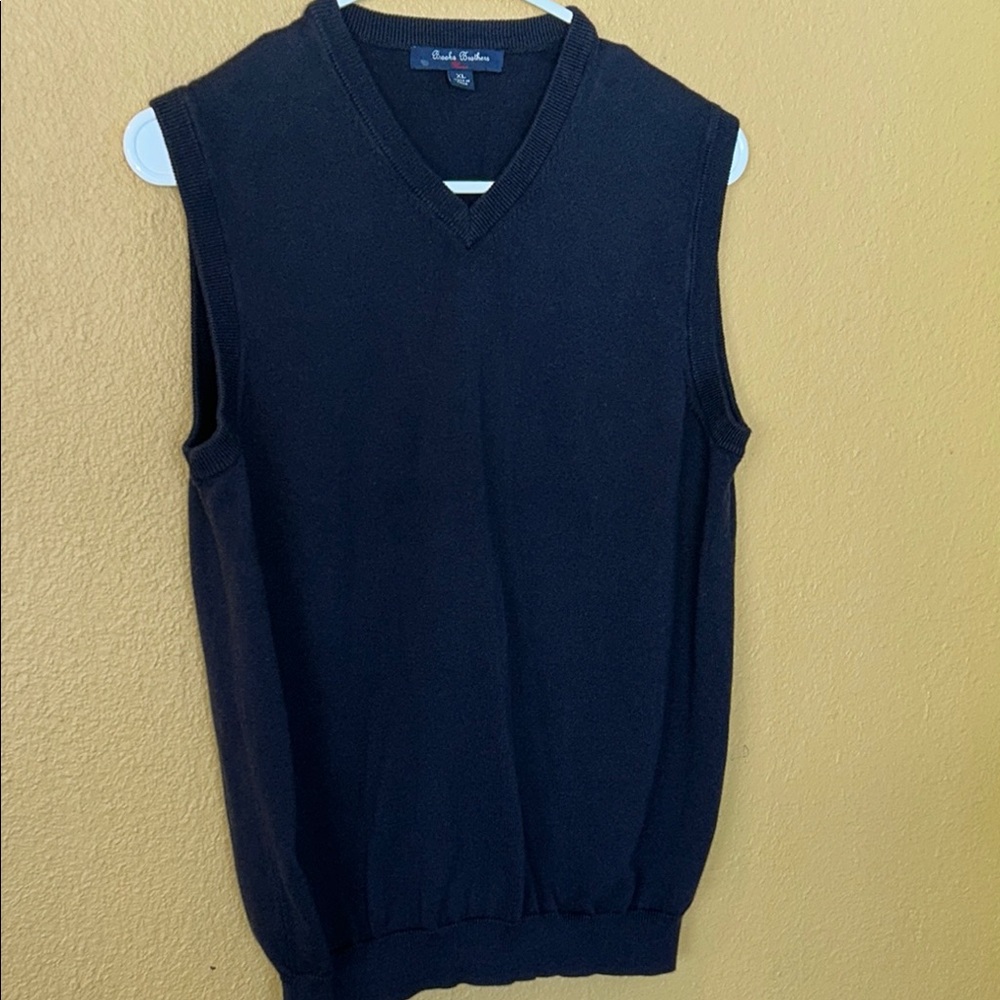 Brooks Brothers Sweater Vest Navy Blue Sz XL